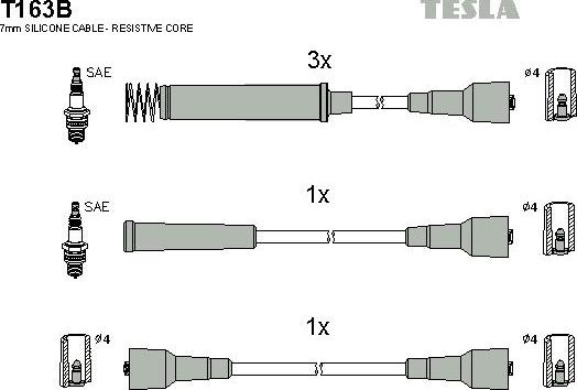 TESLA T163B - Augstsprieguma vadu komplekts www.autospares.lv