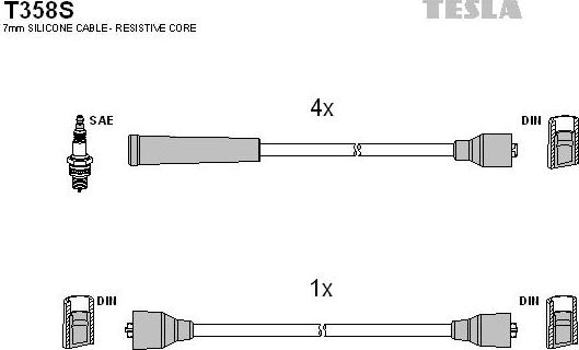 TESLA T358S - Augstsprieguma vadu komplekts www.autospares.lv