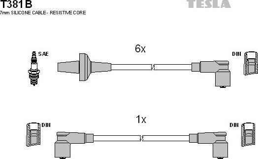 TESLA T381B - Augstsprieguma vadu komplekts www.autospares.lv