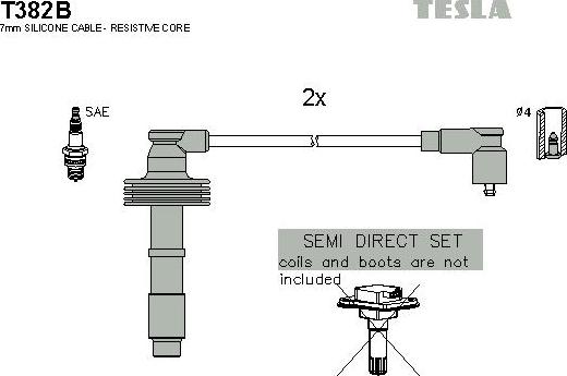 TESLA T382B - Ignition Cable Kit www.autospares.lv