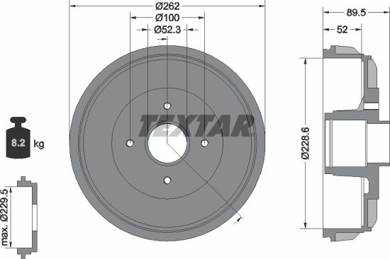 Textar 94049700 - Bremžu trumulis www.autospares.lv