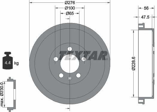 Textar 94044600 - Bremžu trumulis www.autospares.lv