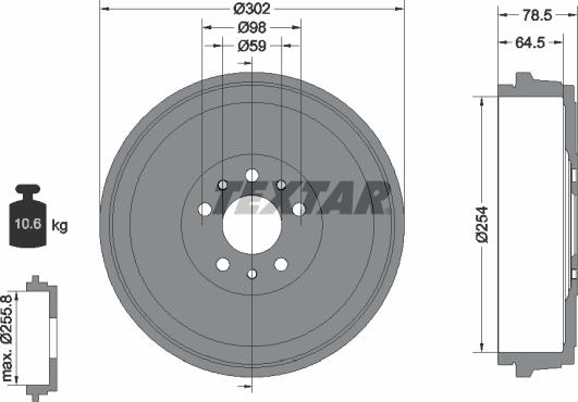 Textar 94045400 - Bremžu trumulis www.autospares.lv