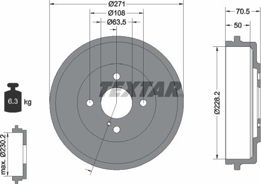 Textar 94045600 - Тормозной барабан www.autospares.lv