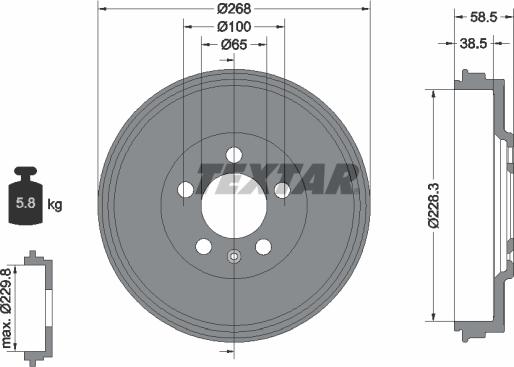 Textar 94046000 - Bremžu trumulis www.autospares.lv