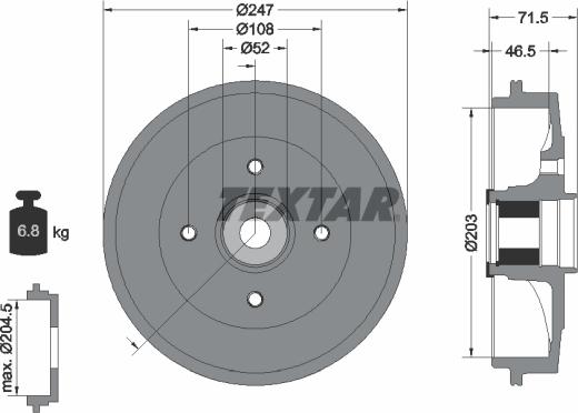 Textar 94041600 - Bremžu trumulis www.autospares.lv