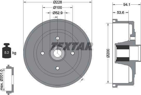 Textar 94041100 - Bremžu trumulis www.autospares.lv