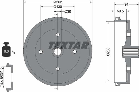 Textar 94004700 - Bremžu trumulis www.autospares.lv