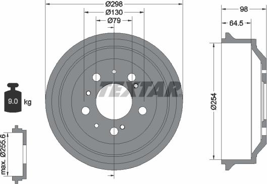 Textar 94014600 - Bremžu trumulis www.autospares.lv