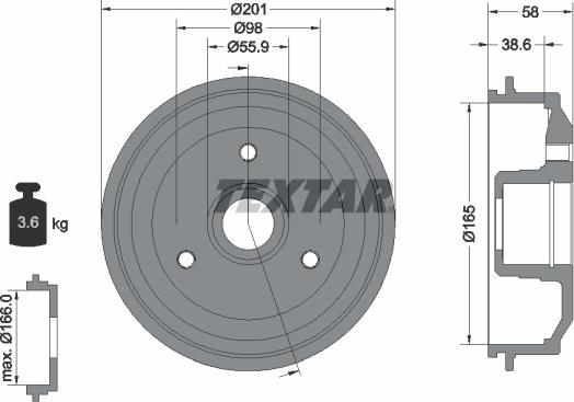 Textar 94014100 - Тормозной барабан www.autospares.lv