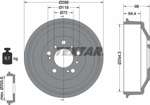 Textar 94010200 - Bremžu trumulis www.autospares.lv