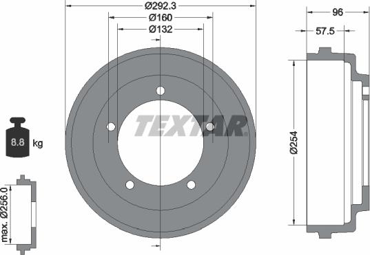 Textar 94013200 - Bremžu trumulis www.autospares.lv