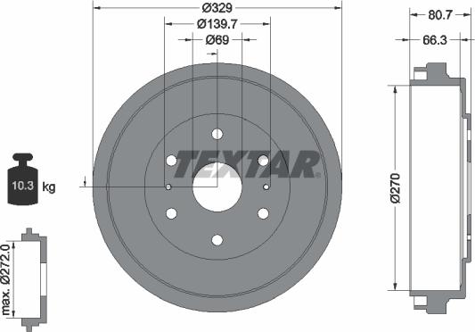 Textar 94034200 - Bremžu trumulis www.autospares.lv