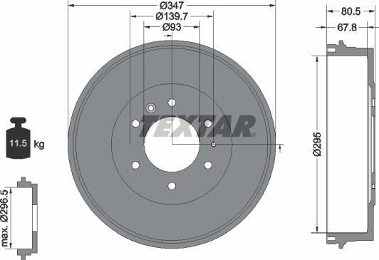 Textar 94035400 - Тормозной барабан www.autospares.lv