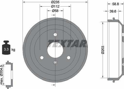 Textar 94035600 - Bremžu trumulis www.autospares.lv