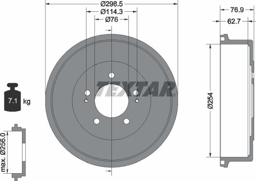 Textar 94035700 - Bremžu trumulis www.autospares.lv