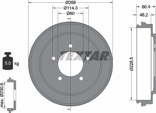 Textar 94036300 - Bremžu trumulis www.autospares.lv