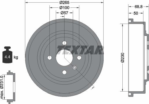 Textar 94031500 - Bremžu trumulis www.autospares.lv