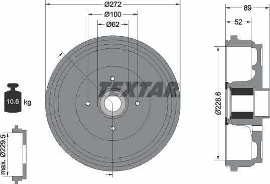 Textar 94038900 - Bremžu trumulis www.autospares.lv