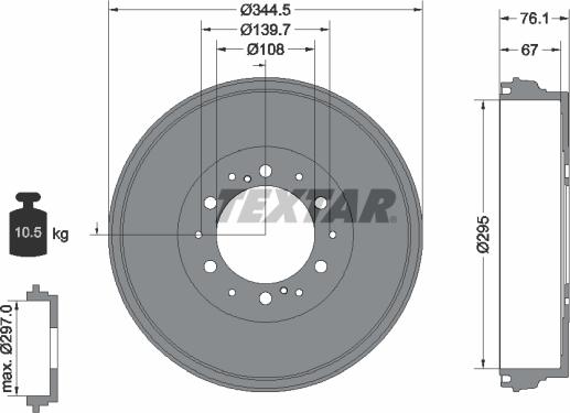 Textar 94038800 - Bremžu trumulis www.autospares.lv