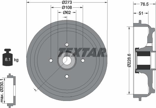 Textar 94037900 - Bremžu trumulis www.autospares.lv