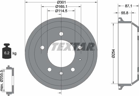 Textar 94037500 - Bremžu trumulis www.autospares.lv