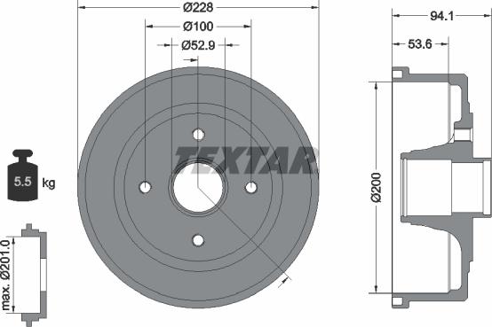 Textar 94024200 - Bremžu trumulis www.autospares.lv