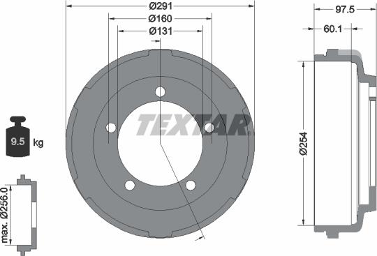 Textar 94024700 - Bremžu trumulis www.autospares.lv