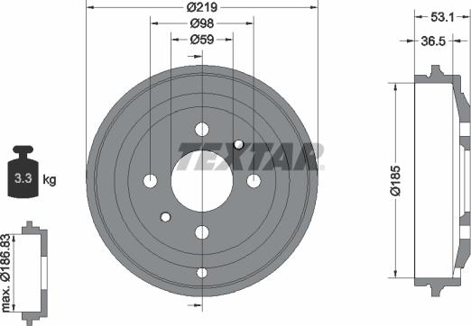 Textar 94020000 - Bremžu trumulis www.autospares.lv