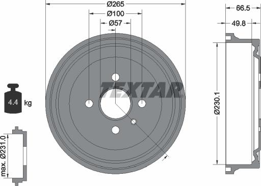 Textar 94020300 - Bremžu trumulis www.autospares.lv