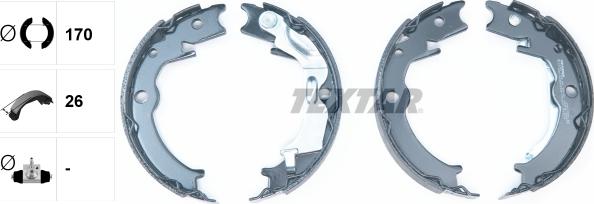 Textar 91071000 - Brake Shoe Set, parking brake www.autospares.lv