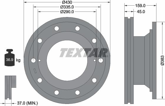 Textar 93095900 - Bremžu diski autospares.lv