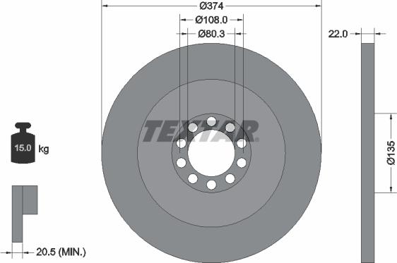 Textar 93015500 - Bremžu diski www.autospares.lv