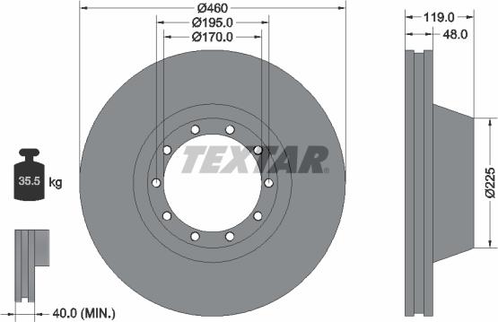 Textar 93084000 - Bremžu diski www.autospares.lv