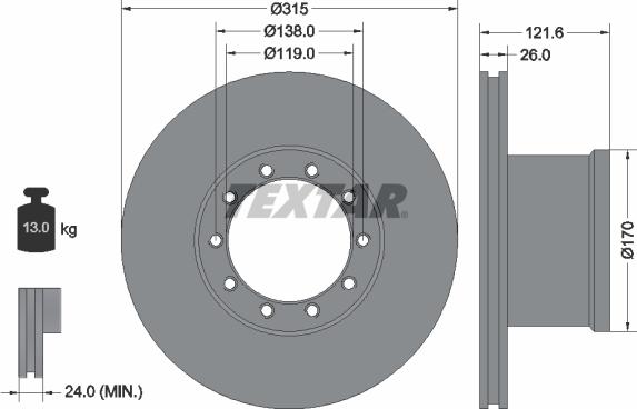 Textar 93084100 - Bremžu diski www.autospares.lv