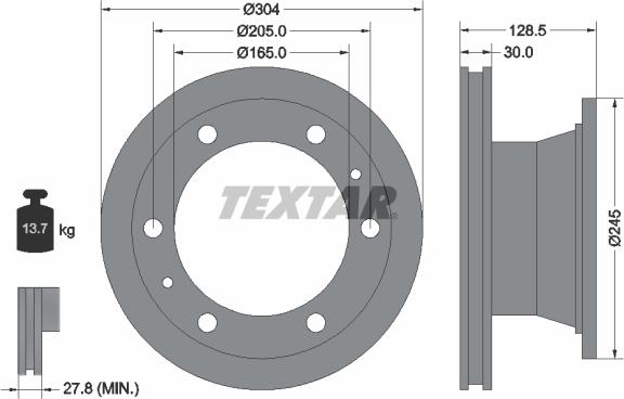 Textar 93084800 - Тормозной диск www.autospares.lv