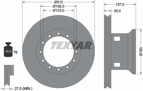 Textar 93084200 - Bremžu diski www.autospares.lv