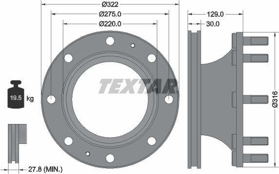 Textar 93084700 - Bremžu diski www.autospares.lv