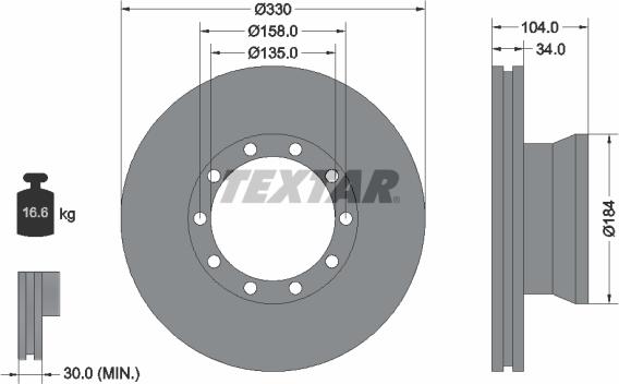 Textar 93085400 - Bremžu diski www.autospares.lv