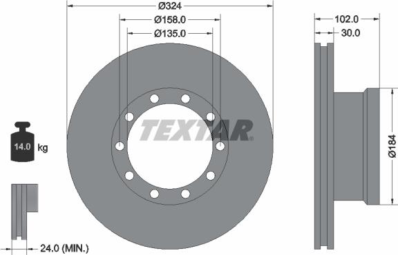 Textar 93085300 - Bremžu diski www.autospares.lv