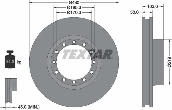 Textar 93085200 - Bremžu diski www.autospares.lv