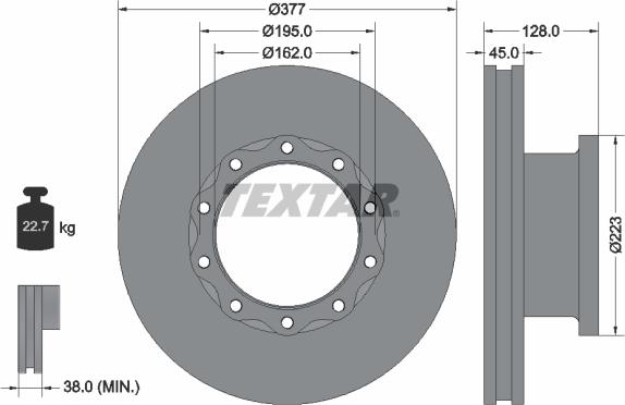 Textar 93086900 - Bremžu diski www.autospares.lv