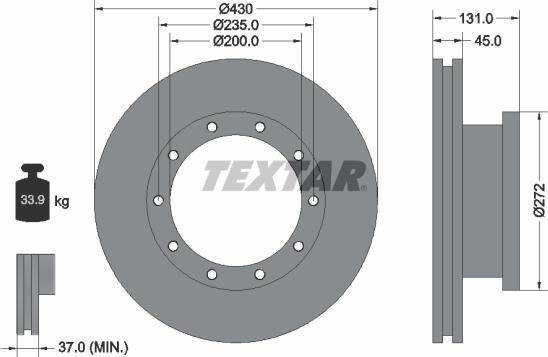 Textar 93086700 - Bremžu diski www.autospares.lv