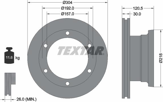 Textar 93087500 - Bremžu diski www.autospares.lv