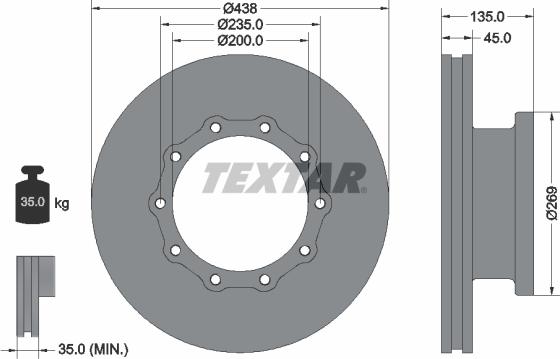 Textar 93071800 - Bremžu diski www.autospares.lv