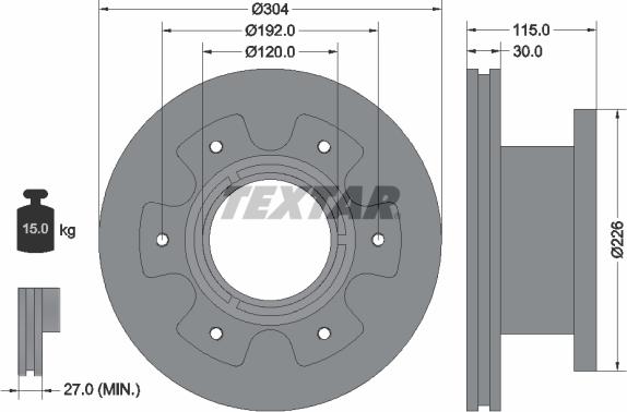 Textar 93191600 - Bremžu diski www.autospares.lv