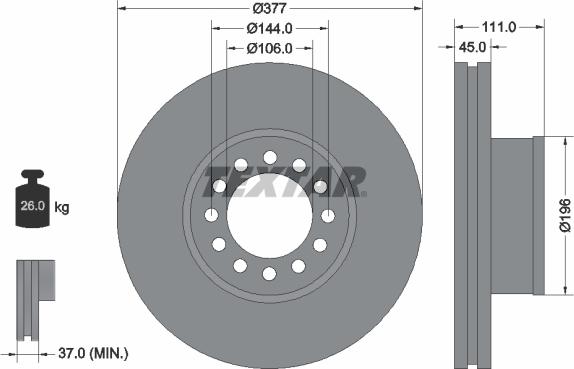 Textar 93191200 - Brake Disc www.autospares.lv