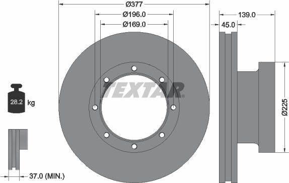 Textar 93193600 - Bremžu diski www.autospares.lv