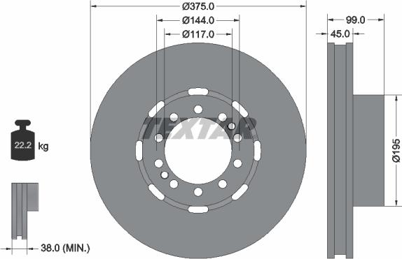 Textar 93192400 - Bremžu diski autospares.lv