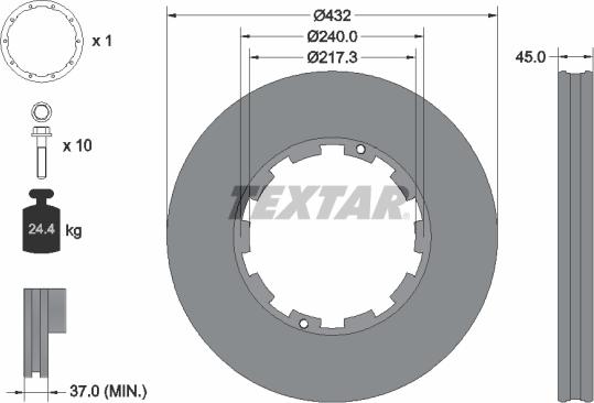 Textar 93145611 - Bremžu diski www.autospares.lv